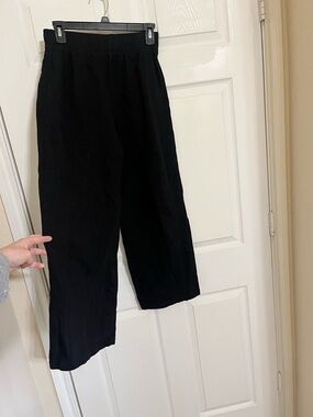 Zara Wide Leg 100% cotton sweat Pants in Black